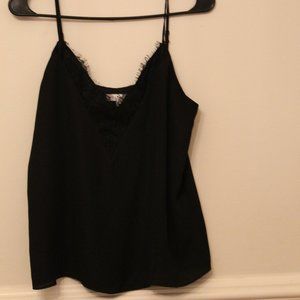 Black Social lite tank top with lace